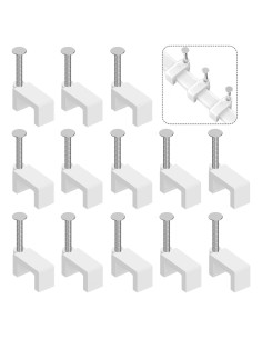 Clips de Cable de Clavo Easytle 100 Pcs 8mm para Ethernet y Coaxial