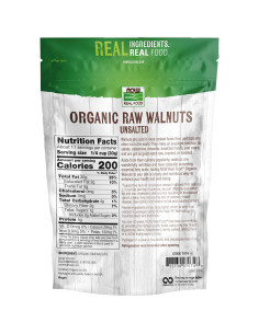 Nueces Orgánicas Crudas NOW Foods 340g Sin Sal Proteínas 2