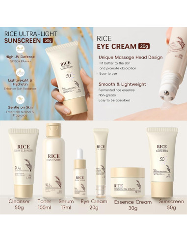 Kit de Cuidado de Piel de Arroz Evolvique para Adolescentes 10-12 Años