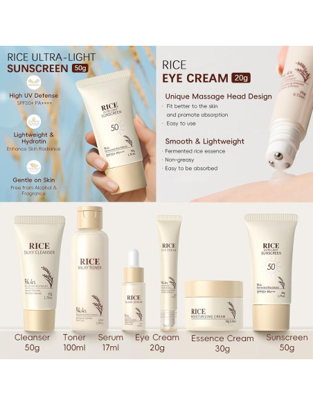 Kit de Cuidado de Piel de Arroz Evolvique para Adolescentes 10-12 Años