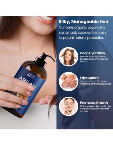 Aceite de Argan Nexon Botanics 236.6 ml - Hidratante Piel y Cabello