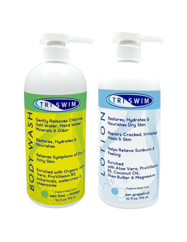 Conjunto Cuidado Piel Triswim Jabón y Loción 32 Oz Paquete 2