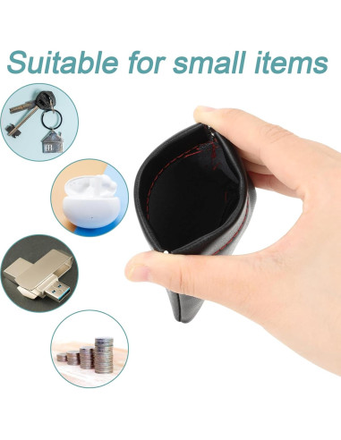 Funda para Auriculares Molain 4Pcs Cuero PU Negro Compacta