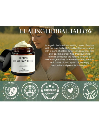 Manteca de Hierbas Orgánica Batida 113g - Sin Fragancia Lavanda