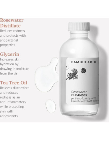 Limpiador Facial Vegano Bambu Earth Agua de Rosa 113g
