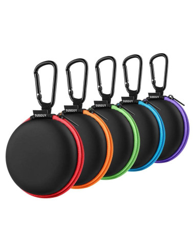 Estuche para Auriculares SUNGUY 5-Pack con Carabineras