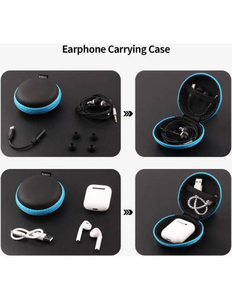 Estuche para Auriculares SUNGUY 5-Pack con Carabineras