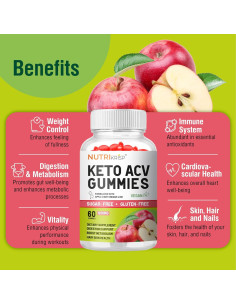 Gomitas de Vinagre de Sidra de Manzana NutriKrisp 1200MG 2