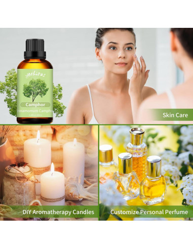 Aceite Esencial de Alcanfor Yethious 100ml - Aromaterapia y Masaje