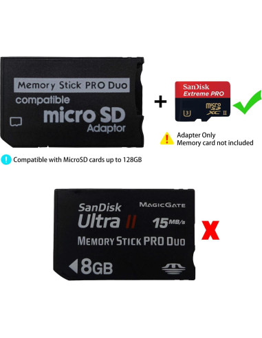 Adaptador Micro SD a Memory Stick PRO Duo Funturbo 128GB