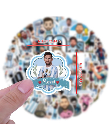 50 Calcomanías de Fútbol Messi - Impermeables y DIY