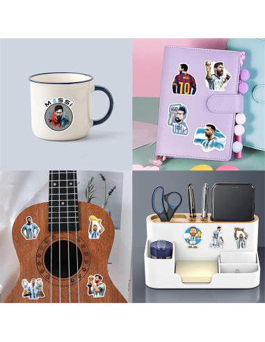 50 Calcomanías de Fútbol Messi - Impermeables y DIY