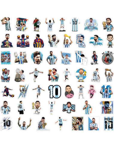 50 Calcomanías de Fútbol Messi - Impermeables y DIY