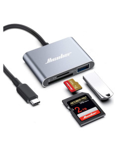 Lector de Tarjetas SD USB C Hicober 2TB Gris Espacial