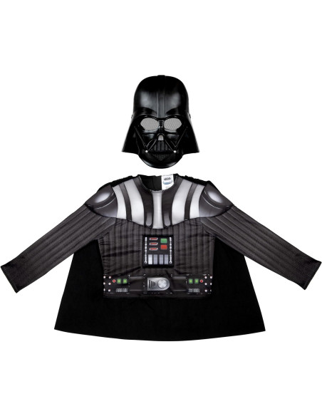 Disfraz juvenil Darth Vader con pecho muscular y máscara - Talla S