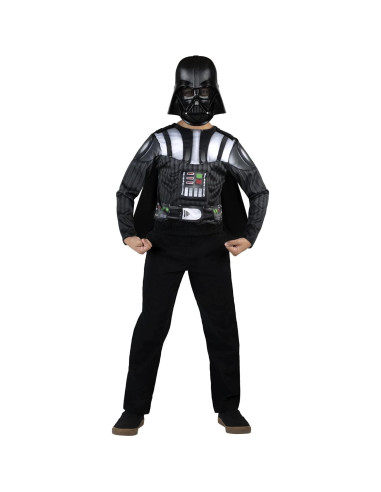 Disfraz juvenil Darth Vader con pecho muscular y máscara - Talla S