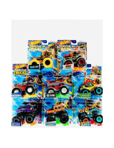 Conjunto de 8 Vehículos de Juguete Hot Wheels Monster Trucks