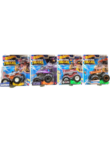Conjunto de 8 Vehículos de Juguete Hot Wheels Monster Trucks