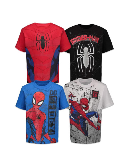 Camisetas de Pullover Marvel Spider-Man 4 Pack Niños