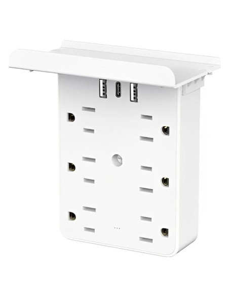 Extensor de Enchufe de Pared con 6 Salidas AC y 3 USB - SP-805
