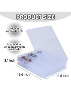 Organizador de Coches de Juguete HeIiLan - 48 Compartimentos Transparente 2