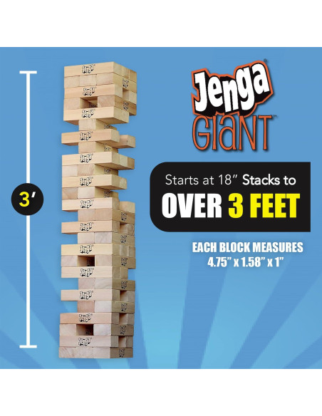 Jenga Gigante Edición Limitada - Juego de Apilamiento 54 Bloques