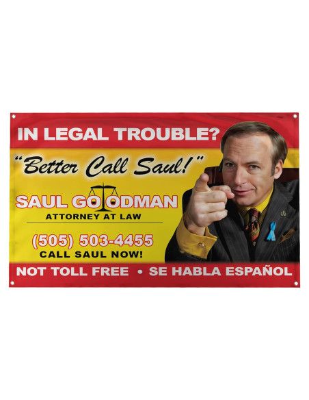 Bandera Motivacional Breaking Bad Saul Goodman 0.91x1.52m Banger Bandera Motivacional Breaking Bad Saul Goodman 0.91x1.52m Banger