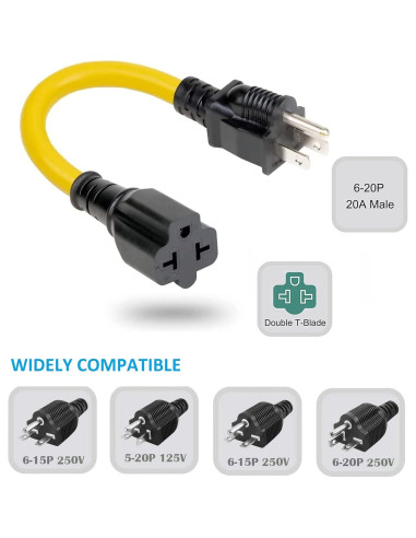 Adaptador de Enchufe AC 12AWG 15A a 20A Guoxu 32cm