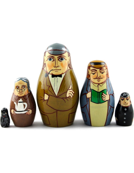 Muñecas Matryoshka de Madera Pintadas a Mano - 5 Piezas