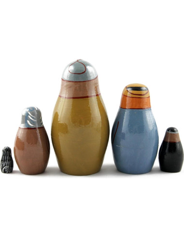 Muñecas Matryoshka de Madera Pintadas a Mano - 5 Piezas