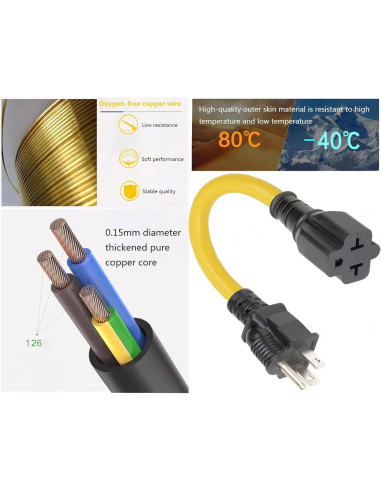 Adaptador de Enchufe AC 12AWG 15A a 20A Guoxu 32cm