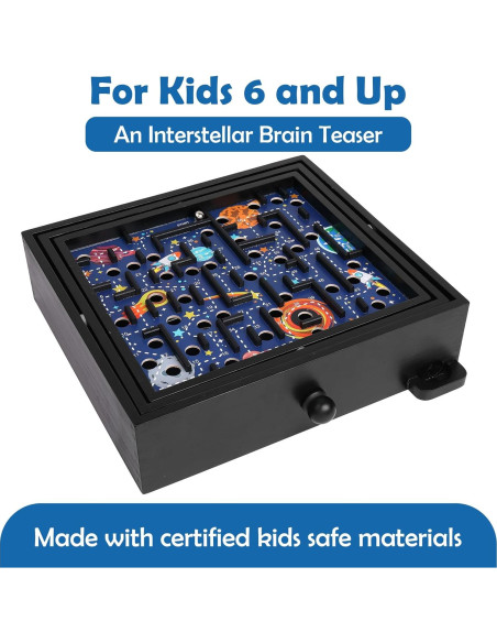 Juego de Laberinto de Madera Espacial STERLING 60 Puntos 32.4x29.2cm