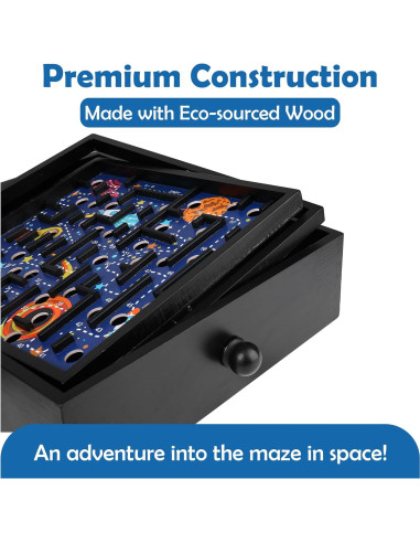 Juego de Laberinto de Madera Espacial STERLING 60 Puntos 32.4x29.2cm