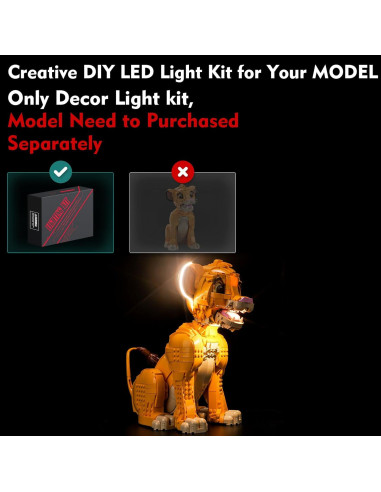 Kit de Luz LED LocoLee para LEGO 43247 Joven Simba El Rey León