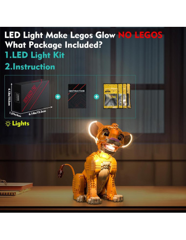 Kit de Luz LED LocoLee para LEGO 43247 Joven Simba El Rey León