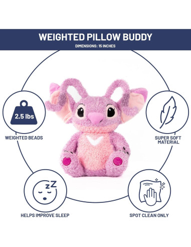 Almohada de Peluche con Peso Disney Jay Franco 38 cm Rosa Ángel