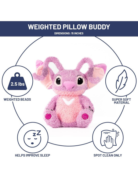 Almohada de Peluche con Peso Disney Jay Franco 38 cm Rosa Ángel