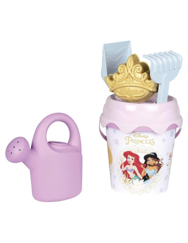 Cubo de Playa Smoby Princesas Disney con Regadera y Molde