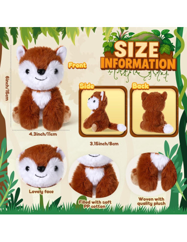 Juego de 12 Zorros de Peluche 15 cm - Blueweenly