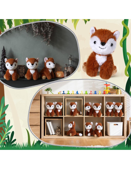 Juego de 12 Zorros de Peluche 15 cm - Blueweenly