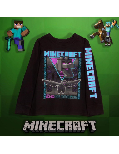 Camisetas de Manga Larga Minecraft Niños 3-Pack Algodón