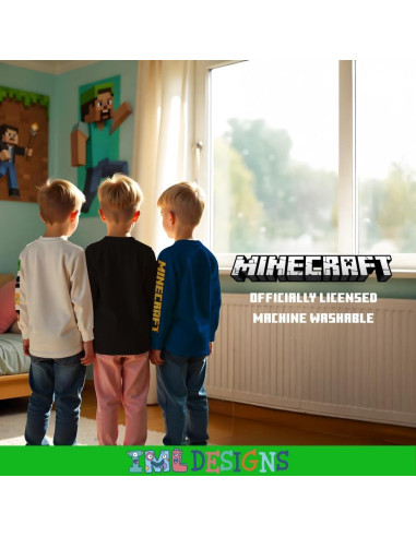 Camisetas de Manga Larga Minecraft Niños 3-Pack Algodón