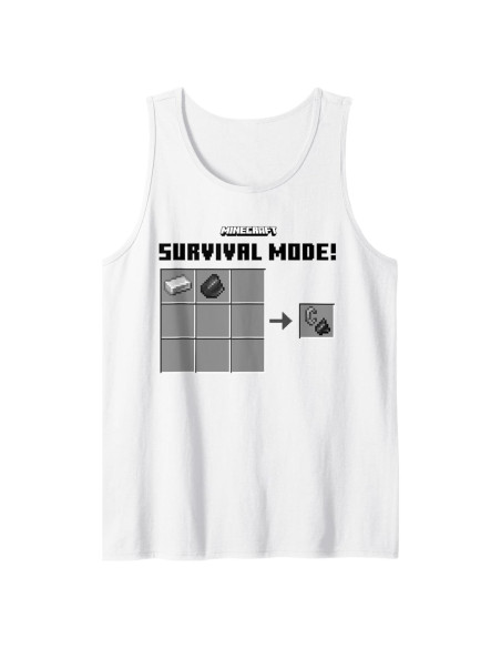 Camiseta Sin Mangas Minecraft Icono de Mesa de Crafteo Azul