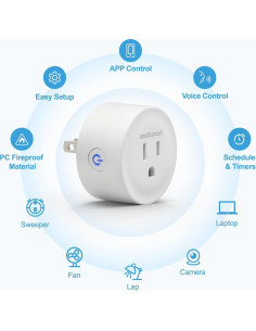 Enchufe Inteligente WiFi wooaismart 16A Control por Voz 4 Unidades 2