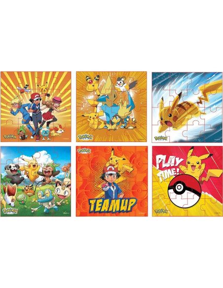 Rompecabezas Pokemon Myesha - Paquete de 6, 96 Piezas