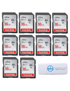 Paquete de 10 Tarjetas SanDisk Ultra 16GB Clase 10 SDHC