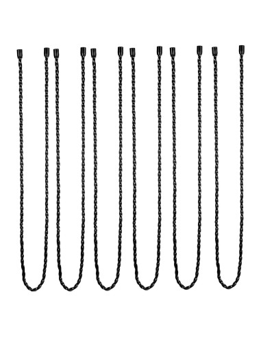 6 Correos de Cable de Silicona Yolev 60cm Reutilizables Negros