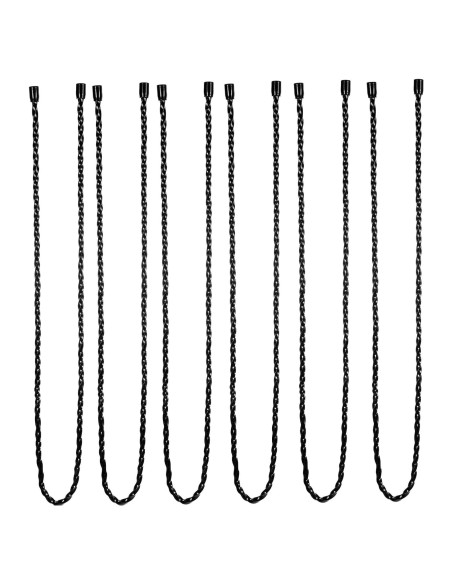 6 Correos de Cable de Silicona Yolev 60cm Reutilizables Negros