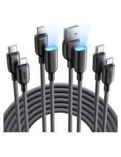 Cable USB C 4 en 1 LISEN 60W [2x2M, 2x0.4M] Carga Rápida