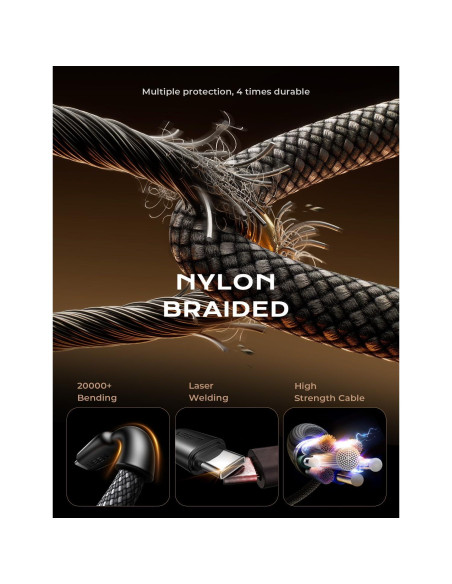 Cable USB C 4 en 1 LISEN 60W [2x2M, 2x0.4M] Carga Rápida